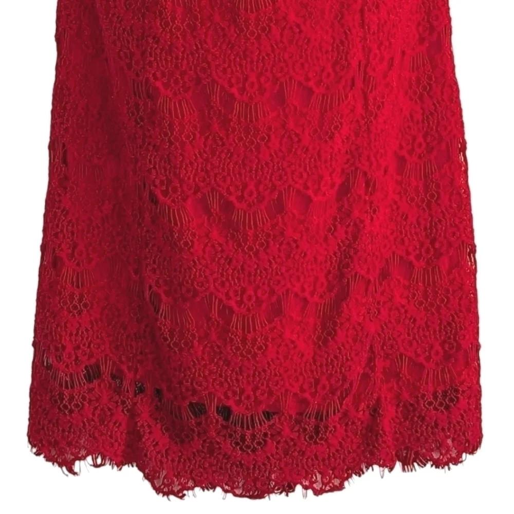 Free People Daydream Cherry Red Lace Dress Size L